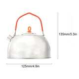 0.6L Camping Water Kettle Mini Stainless Steel Teapot Portable Campsite Tea Coffee Pot for Camping Picnic Fishing Backpacking