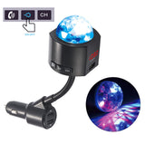 Car Charger Dual Usb Car Bluetooth Adapter Transmitter With Ambient Light 12v-24v Voice Broadcast Car Bluetooth Player