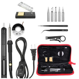13in 1 Soldering Iron Kit 60W Adjustable Temperature Welding Soldering Iron with ON/OFF Switch 5pcs Soldering Tips Solder Sucker