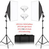 Photography 50x70CM Softbox Lighting Kits Professional Light System With E27 Photographic Bulbs Photo Studio Equipment