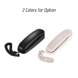 Telephone Wall Mountable Mini Desktop Corded Landline Phone Fixed for Home Hotel Office Bank Call Center