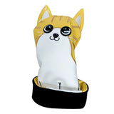 Golf Club Cover Cute Crooked Cat Golf Wood Cover PU Leather Waterproof Soft Comfortable for Driver Fairway Hybrid Wood Covers