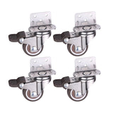 Furniture Casters Crib Rubber Wheel L type 1/1.25/1.5/2 inch Swivel Mute Brake Caster Furniture Hardware Fittings set of 4