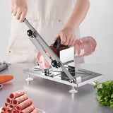 Food Cutter Slicing Machine Stainless Steel Spring Automatic Meat Delivery Non-slip Handle Easily Cut Frozen Meat