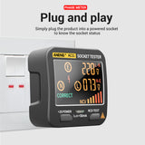 Smart Socket Tester Digital AC Voltage Tester Ground Zero Electric Circuit Detector Line Plug Polarity Phase Pro EU/US/UK/AU