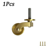 1/4PCS Universal Furniture Caster Antique Casters Wheels Vintage Brass Wheels Heavy Duty, M6/M7 Screw Mounting for Furniture