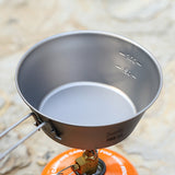Titanium Bowl Ultralight Camping Dinner Bowl Food Container with Volume Marker for Home Outdoor Camping Hiking Backpacking