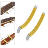 2Pcs Metal String Spreaders Guitar Luthier Tool for Cleaning Fretboard Yellow with Guitar Bridge Saddle Nut Files Set