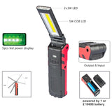 Super Bright COB LED Working Light With Magnetic Base &amp; Hook USB Rechargeable Dimmable Flashlight 62KD