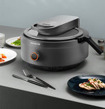220V Automatic Electric Frying Wok Cooker Household Robot Intelligent Stir-frying Food Wok Pot EU/AU/UK/US Plug