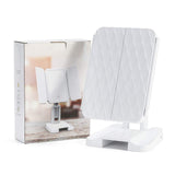 Foldable Double Triple Magnifying Table Mirror With Warm Cold White LED Light Battery Power Portable Women Cosmetic Makeup Tool