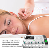 Electric Acupuncture Stimulator TENS Electrical Nerve Muscle Stimulator 6 Channels Output Patch Massager For Body Health Care