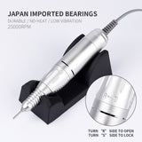 40W 45000RPM 2 In 1 Electric Nail Dust Collector Handpiece Manicure Pedicure Machine File Kit Nail Tools with Nail Drill Bits