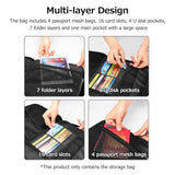 Multifunctional Multi-Layer Document Bag Large Capacity Fireproof Waterproof File Certificate Storage Bag with Password Lock
