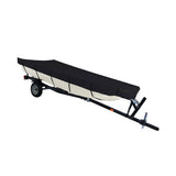 14ft Boat Cover Duty 600D Waterproof UV Resistant Compatible for Trailerable V-Hull Fishing Boat Black Parts