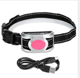 Intelligent Dog anti bark collar vibration sound flash light for small big dogs recharge rainproof anti-dog barking dog product