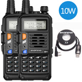 2PCS BaoFeng UV-S9 Plus 10W Dual Band Two-Way Radio (136-174MHz VHF &amp; 400-520MHz UHF) Support USB Charging Walkie Talkie
