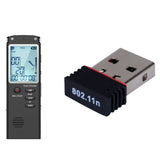 Hot USB Wireless 802.11B/G/N Lan Card Wifi Network Adapter RTL8188 & 32GB USB Dictaphone Digital Audio Voice Recorder