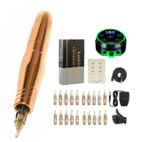 New Permanent Make Up Rotary Tattoo Machine Pen  Brush Coreless Motor With Aurora-2 Power Cartridge Needle Kit Free Shipping