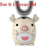 Smart 360 Degree U Shaped Kids Children Electric Toothbrush Silicone Automatic Ultrasonic Teeth Tooth Brush Cartoon Pattern