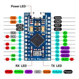 5PCS Pro Mini ATmega32U4 5V/16MHz Module Board with 2 Row Pin Header for Arduino Leonardo