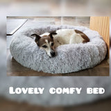 Removable Donut Dog Bed Plush Pet Kennel Round Cat Bed Winter Warm Sleeping Beds Lounger House for Medium Large Dogs Washable