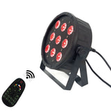 Wireless Remote Control LED dj light Led Flat Par 9x18W RGBWA UV 6IN1 DMX controlled Home Disco Lights