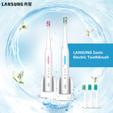 LANSUNG SN901 Sonic Electric Toothbrush Rechargeable Tooth Brushes 4 Pcs Replacement Heads Ultrasonic  Electric Toothbrushes