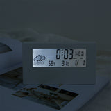 LCD Clock Temperature and Humidity Meter Electronic Alarm Clock Weather Station Display Children Students Mini Alarm