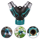 2pc Garden Y Hose Connector Metal Body Water Faucet Splitter With Comfortable Rubberized Grip Ose Splitter Heavy Duty Adapter