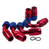 5M AN8 Stainless Steel Braided inner PTFE pipe Oil/Fuel Oil Line + Hose End Adaptor Kit 0+45+90+180 Swivel Hose End tube