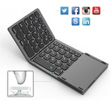 Russian/Spanish/English B033 Mini Folding keyboard, Wireless Bluetooth Keyboard with Touchpad for Windows, Android, IOS