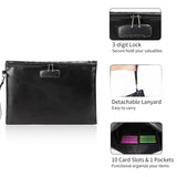 Fireproof Document Bag with Lock Money Safety Organizer Zipper Closure Storage Pouch Pocket for A4 Documents File