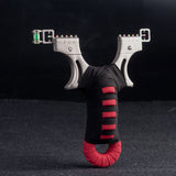 Precision stainless steel hunter flat leather slingshot fast pressure outdoor  hunting slingshot horizontal aiming big power
