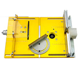 Router Table Insert Plate Workbench Circular Saw Flip Cover Plate W/ Miter Gauge Guide Aluminium Profile Fence Sliding Brackets