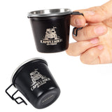 4pcs Mini Cups with Straps 70ml Stainless Steel Cups Camping Cup for Outdoor Camping Hiking Backpacking Traveling