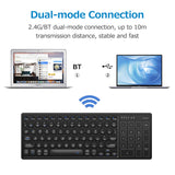 Wireless Dual-mode Keyboard 2.4G/BT Wireless Connection Ergonomic Design 7-color Backlight Effect Touchpad Wide Compatibility