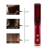 Rechargeable Hair Straightening Iron Temperature Control Electric Hair Brush Straightener Comb Curling Brush Styling Hairstyle