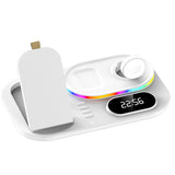 4 in 1 Fast Wireless Charger Clock Pad for iPhone 13 12 Wireless Charging Stand for Apple Watch 7 6 / Pro