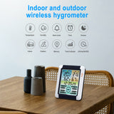Indoor Outdoor Thermometer with 1 Wireless Sensors Digital Wire-less Hygrometer with LCD Touchscreen Backlight Humidity Monitor