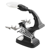 3X/4.5X Soldering Iron Magnifying Glass Third Hand Welding Magnifier Alligators Clip Holder Standing Style Repair Mgnifying Tool