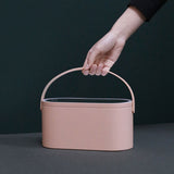 Portable Makeup Organizer Box Skin Care Organzier for Makeup with Mirror LED Ring Light for Travel J9