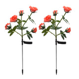 2pcs/pack Garden Stake Lamp Landscape Home Walkway Pathway IP65 Waterproof Lawn Yard Solar Powered Decorative Light Rose Flower