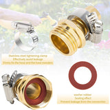 5/8Inch Aluminium Garden Hose Repair Connector with Stainless Steel Clamps,Male and Female Hose Fittings,End Repair