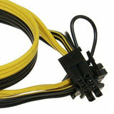 100CM 18AWG GPU PCIE 6Pin Male To 8Pin (6+2) Male Graphics Video Card Power Cable For BTC Ethereum Miners Mining 12Pcs