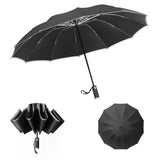 Automatic Reverse Umbrella 12 Ribs Reverse Umbrella with Reflective Stripe LED Night Light Windproof Double Automatic Folding