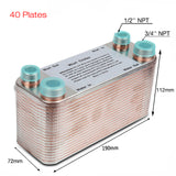 20/30/40 Plates Homebrew Wort Chiller Heat Exchanger Beer Brewing, 304 Stainless Steel Counterflow Garden Hose Rapid Cooling
