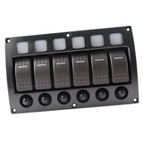 6 Gang Waterproof Car Auto Marine LED Rocker Switch Panel Circuit Breakers
