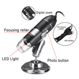Adjustable 1600X 2MP 1080P 8 LED Digital Microscope Type-C/Micro USB Magnifier Electronic Stereo USB Endoscope For Phone PC