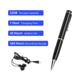 Portable Digital Voice Recorder Pen Sound Audio Activated Dictaphone Recording Device Professional Music Player with USB